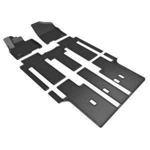 Kia Carnival Floor Mats - Front Rear and Third Row - 3D MAXpider - Kagu Series - Black - `22-`26 Kia Carnival Floor Mats - Front Rear and Third Row - 3D MAXpider - Kagu Series - Black - `22-`26
